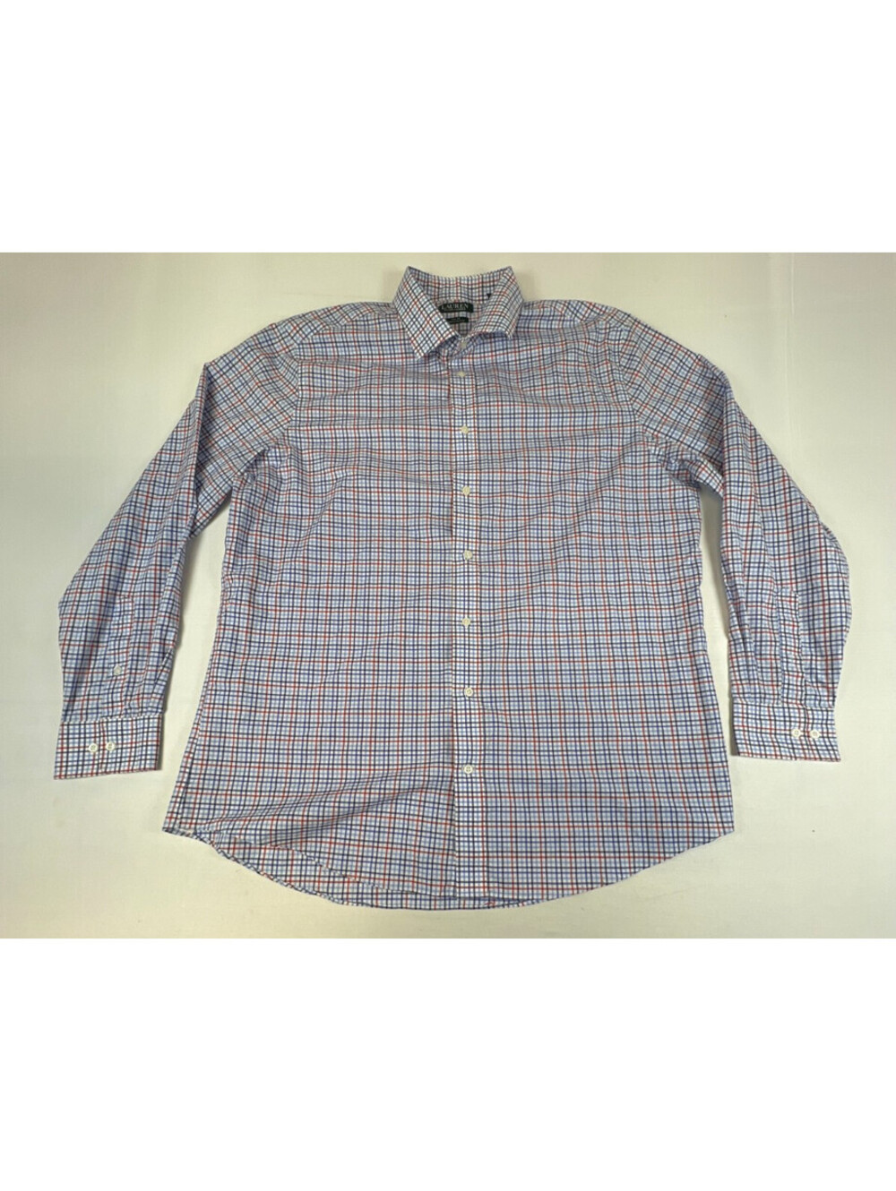 Lauren Ralph Lauren Men 17.5 36/37 Plaid Tall Fit Supima Cotton Dress Shirt